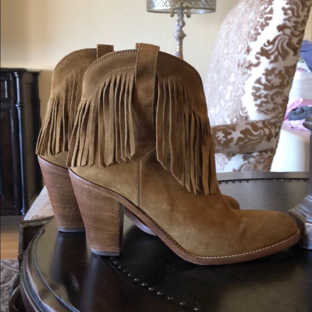COPY - Saint Laurent “Curtis” Fringe Suede  Booties - Picture 2 of 8